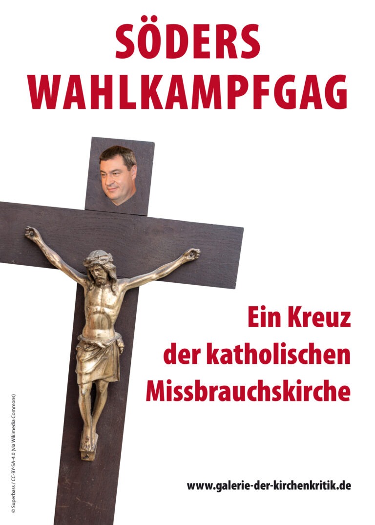 Satirisches Plakat: Söders Wahlkampfgag