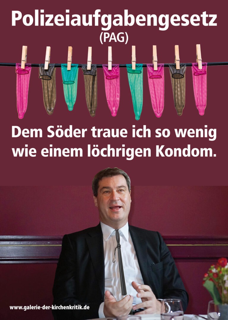 Satirisches Plakat: Polizeigesetz