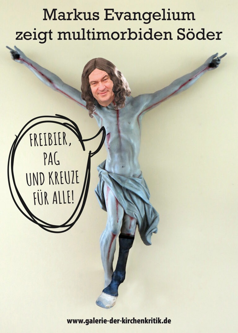 Satirisches Plakat: Markus-Evangelium
