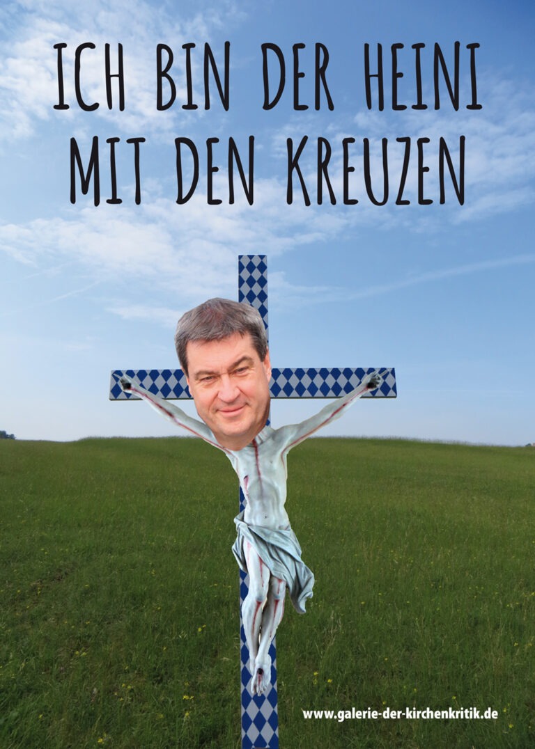 Satirisches Plakat: Heini-Kreuze