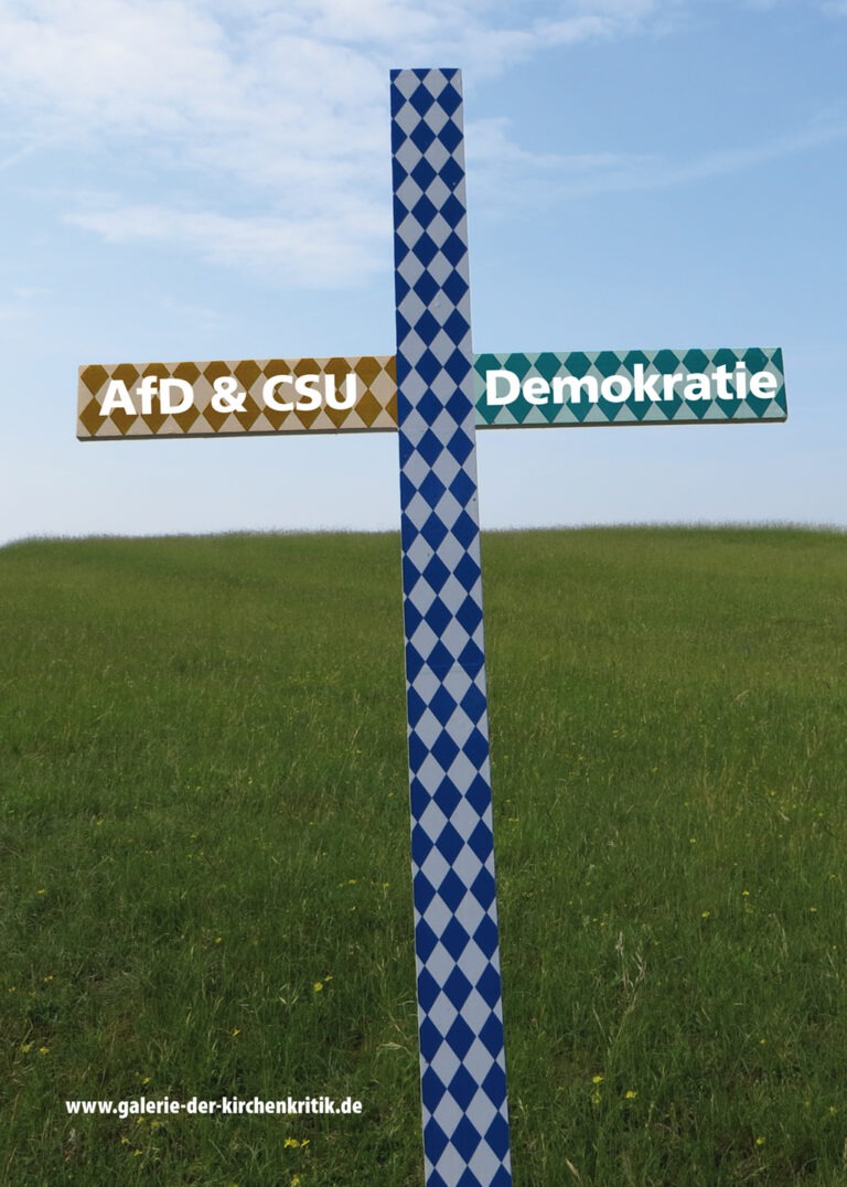 Satirisches Plakat: Kreuz AfD/CSU