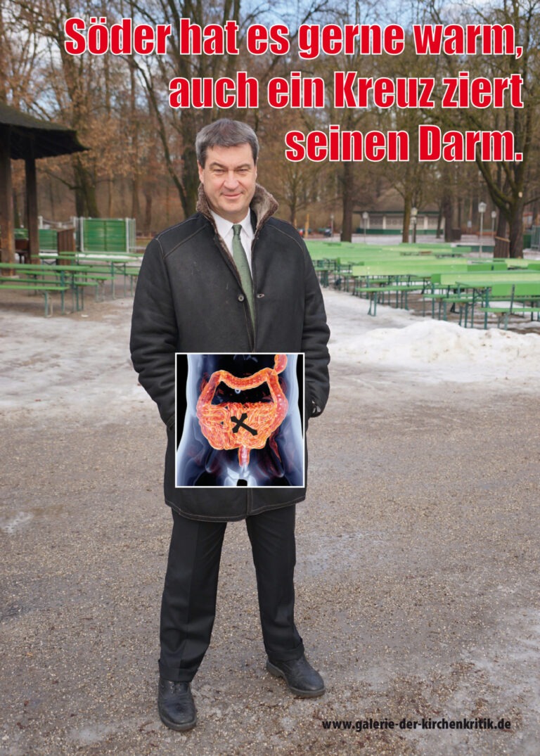 Satirisches Plakat: Darm