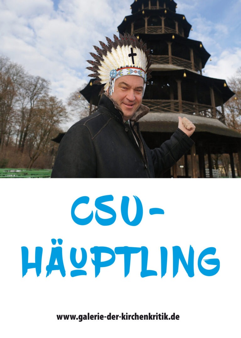 Satirisches Plakat: Häuptling
