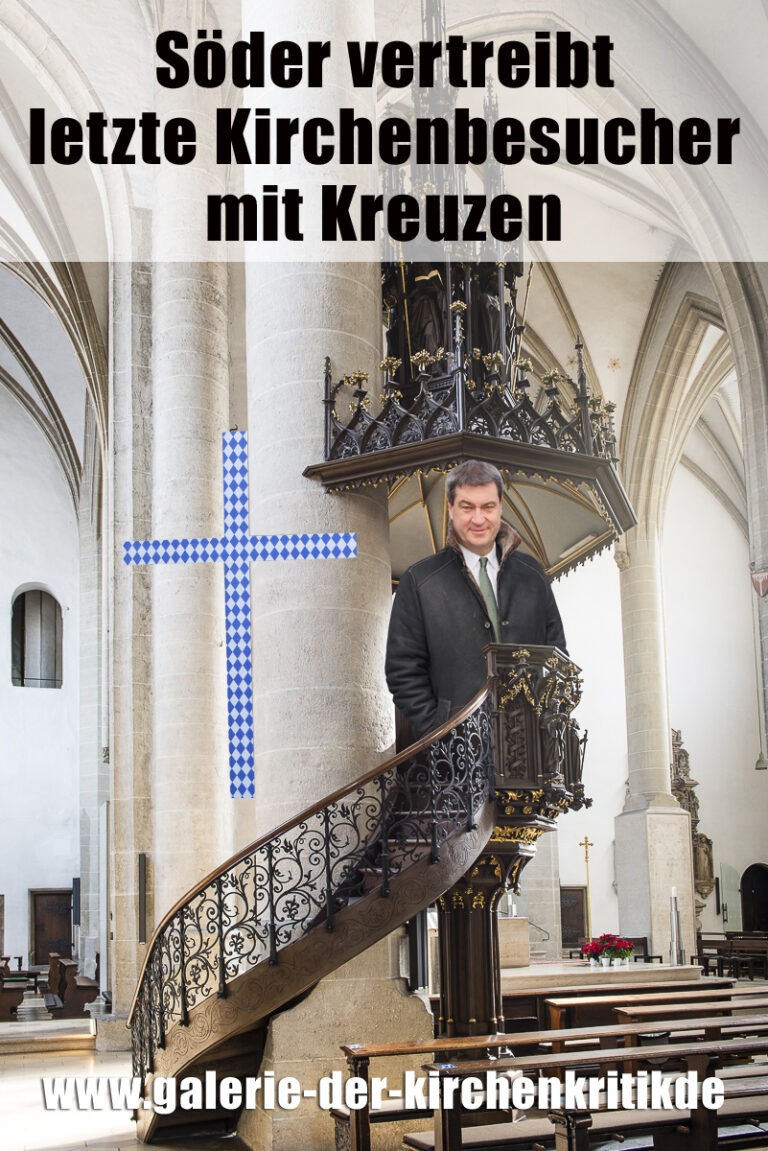 Satirisches Plakat: Kanzel