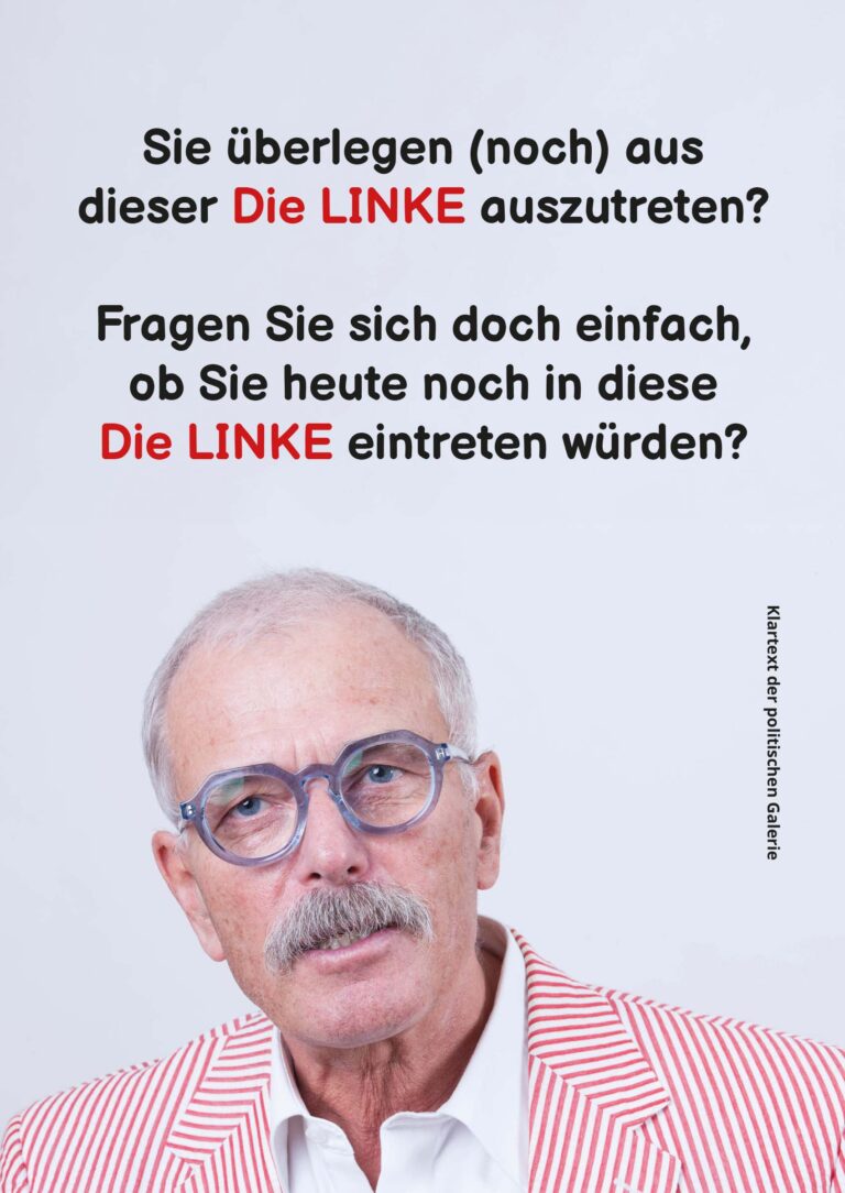 Satirisches Plakat: Klartext: Die LINKE