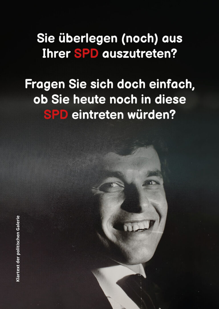 Satirisches Plakat: Klartext: SPD